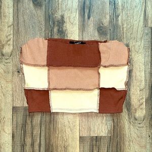 brown invert stitch forever 21 tube top (s)